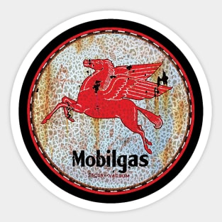 Mobil Pegasus sign - rusty as hell Sticker